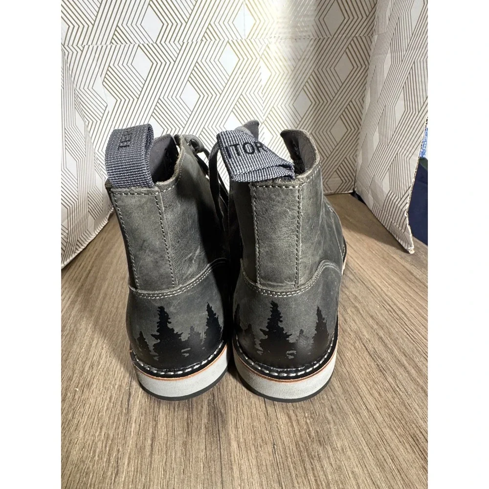 Territory Zion boots‎ Gray Leather Lace Up Ankle Boots Size WD 13 Rugged - Picture 5 of 14